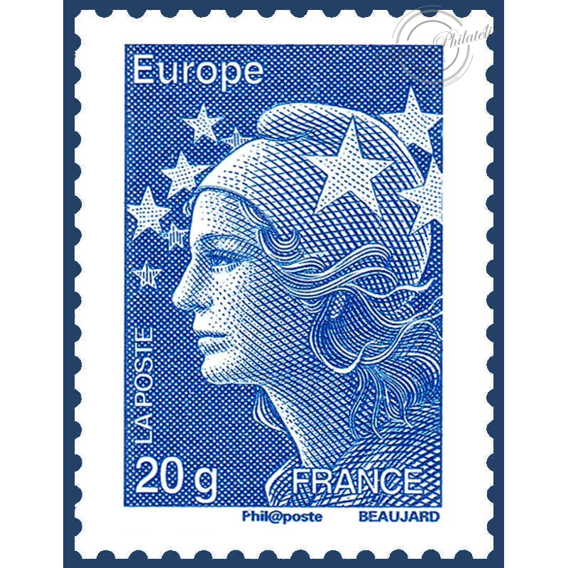 Timbre Poste N 4567 Marianne De Beaujard 11 Bleu Lettre g Eur