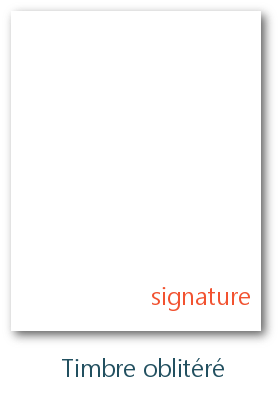 position de la signature des experts sur les timbres oblitérés