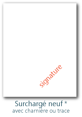 position de la signature des experts pour les timbres surchargés neufs avec charnière ou trace